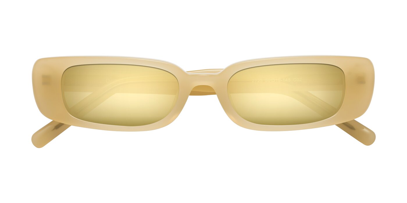 Danso - Pastel Beige Flash Mirrored Sunglasses