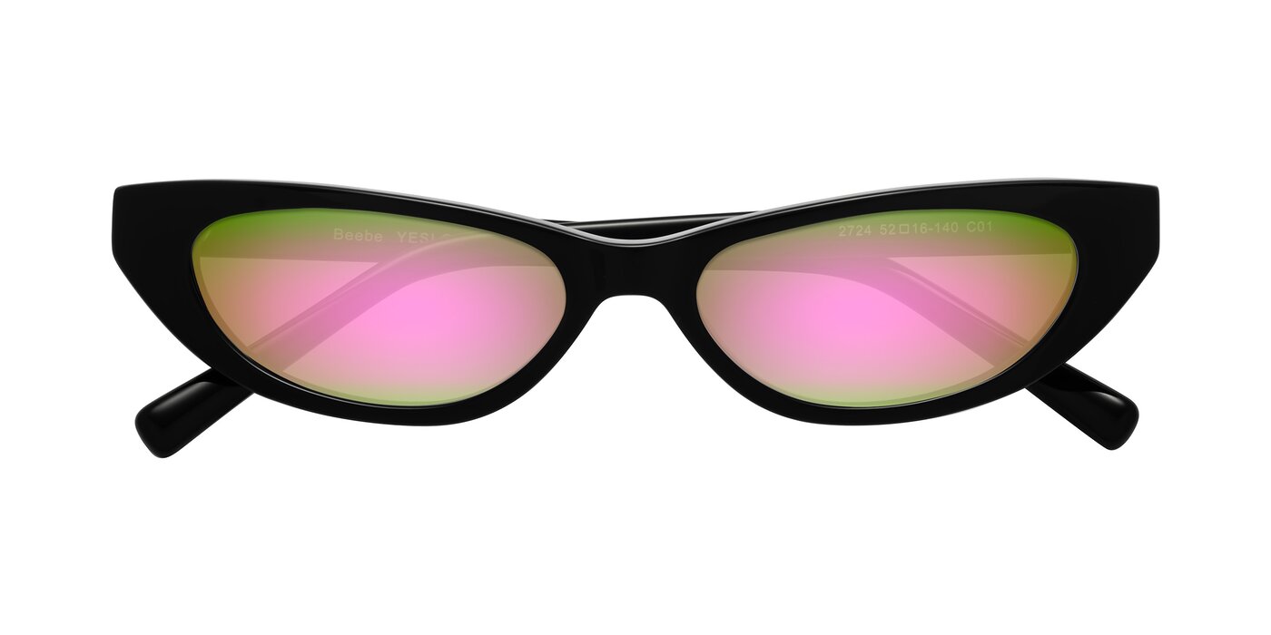 Beebe - Black Flash Mirrored Sunglasses