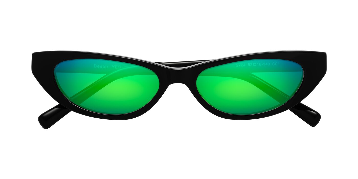 Beebe - Black Flash Mirrored Sunglasses