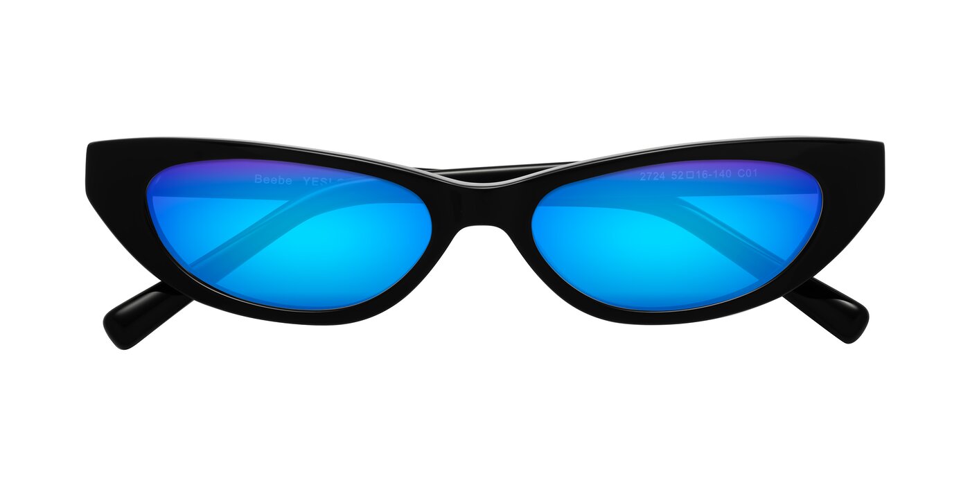 Beebe - Black Flash Mirrored Sunglasses