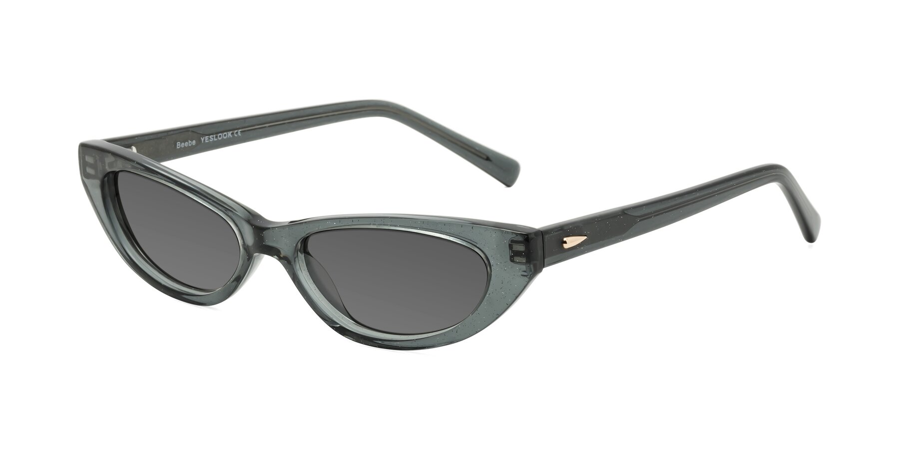 Angle of Beebe in Pearlescent Gray with Medium Gray Tinted Lenses