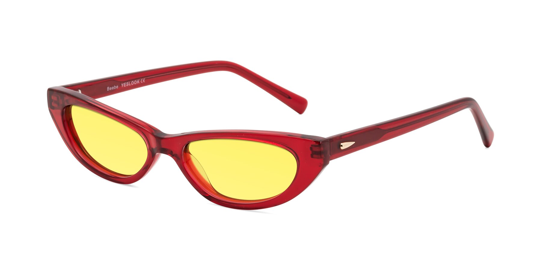 Angle of Beebe in Pearlescent Red with Medium Yellow Tinted Lenses