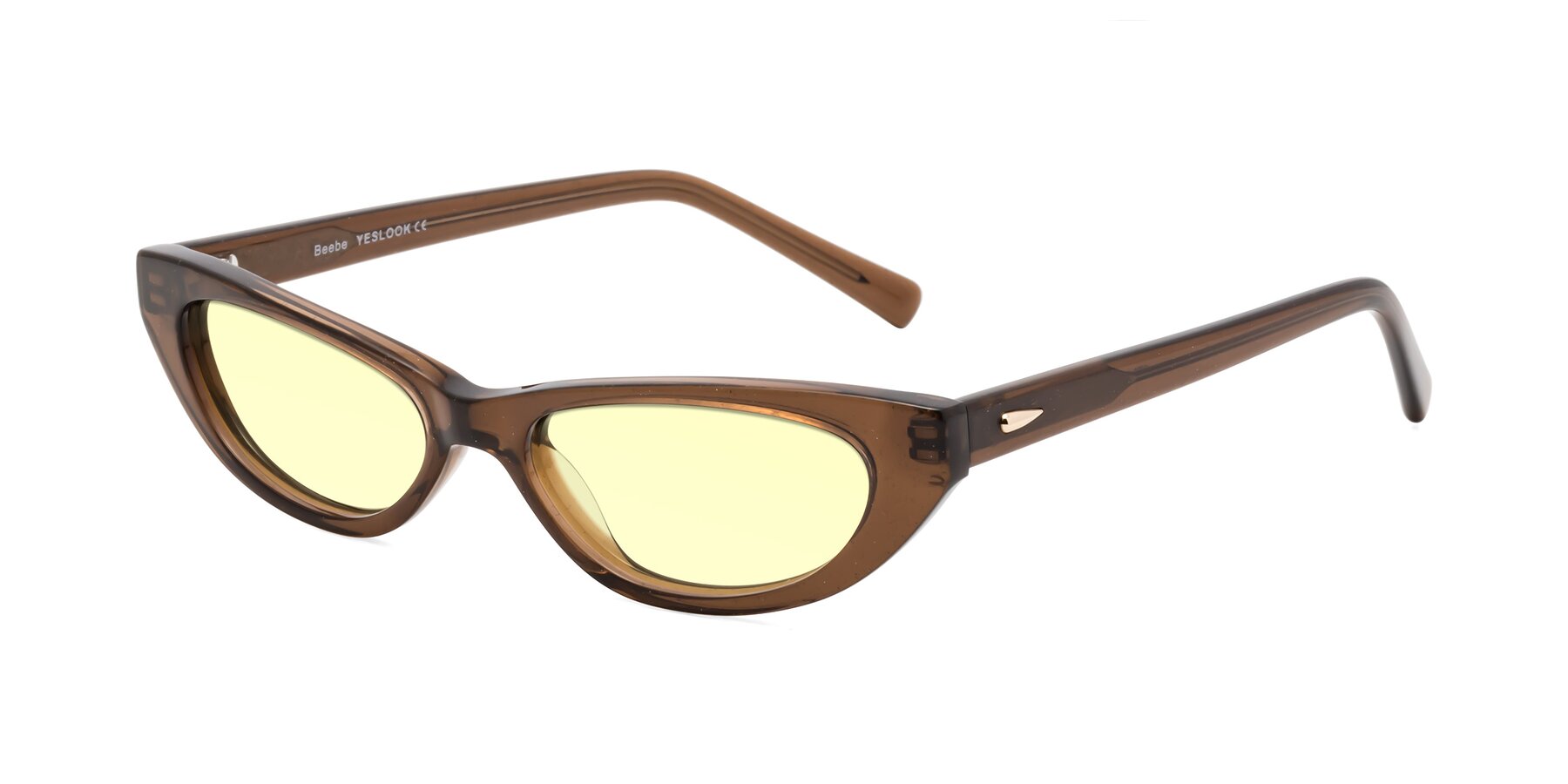 Angle of Beebe in Pearlescent Brown with Light Yellow Tinted Lenses