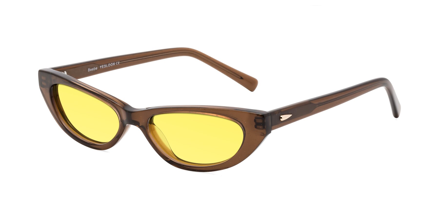 Angle of Beebe in Pearlescent Brown with Medium Yellow Tinted Lenses
