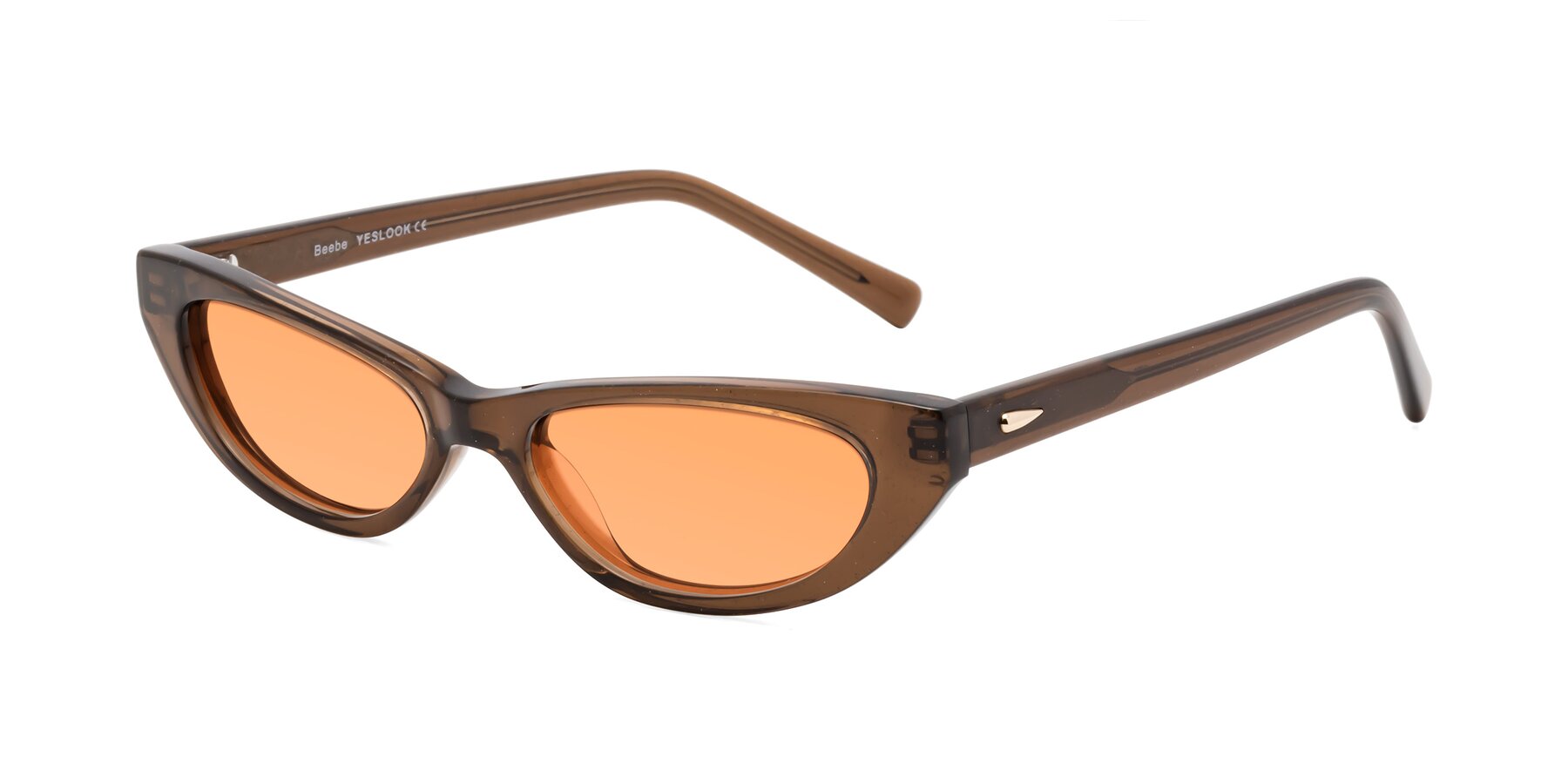 Angle of Beebe in Pearlescent Brown with Medium Orange Tinted Lenses