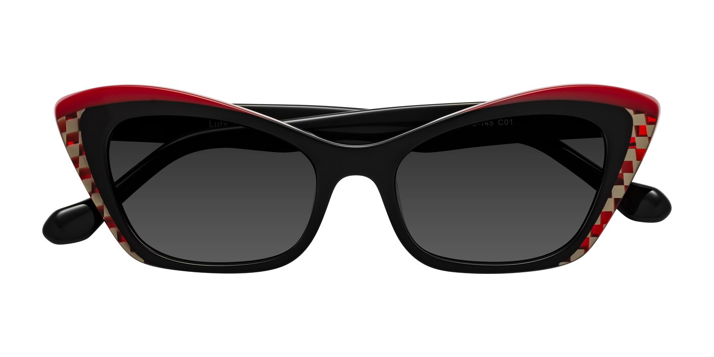Lutz - Black / Red Tinted Sunglasses