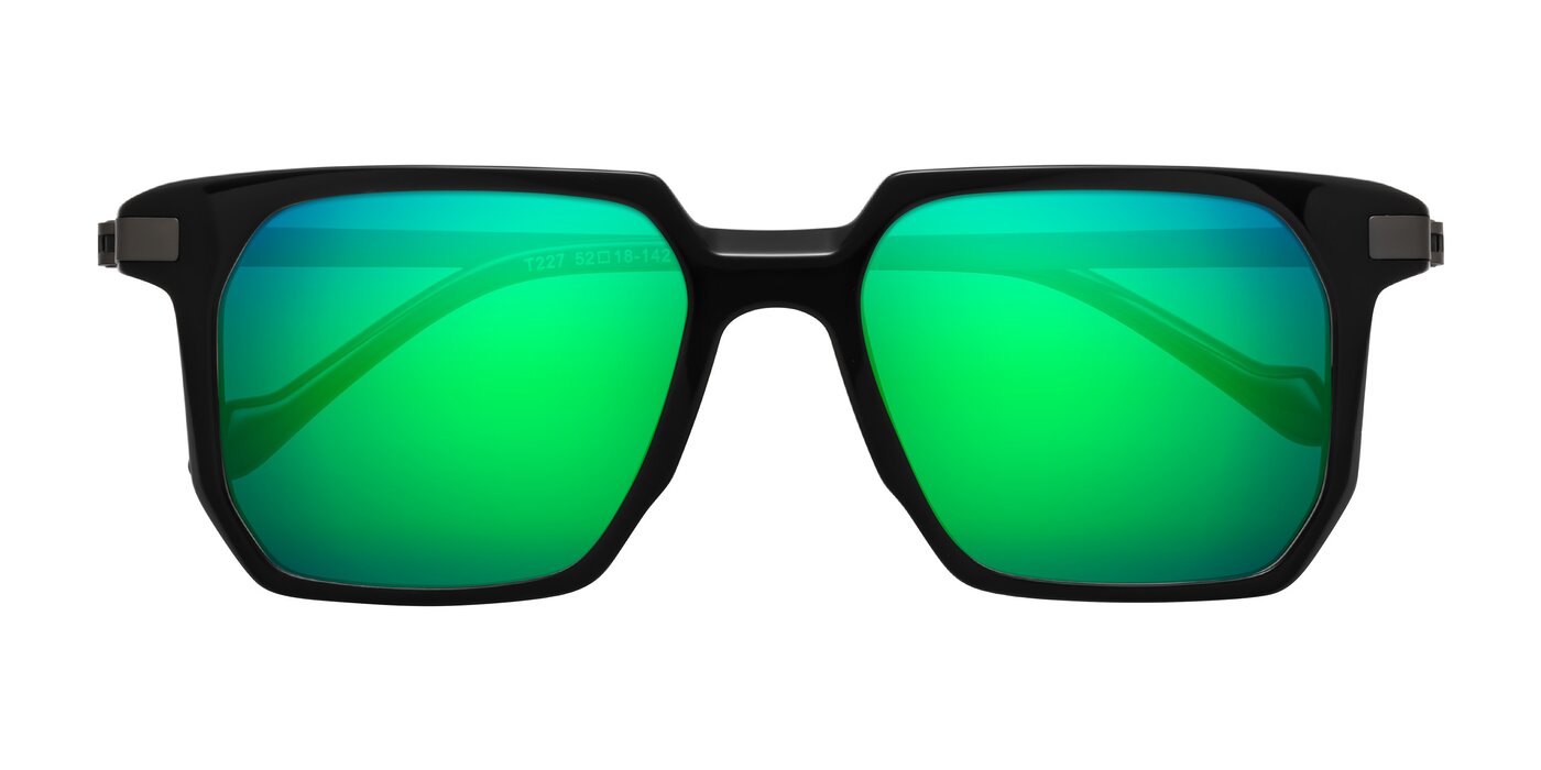 Eloise - Black Flash Mirrored Sunglasses