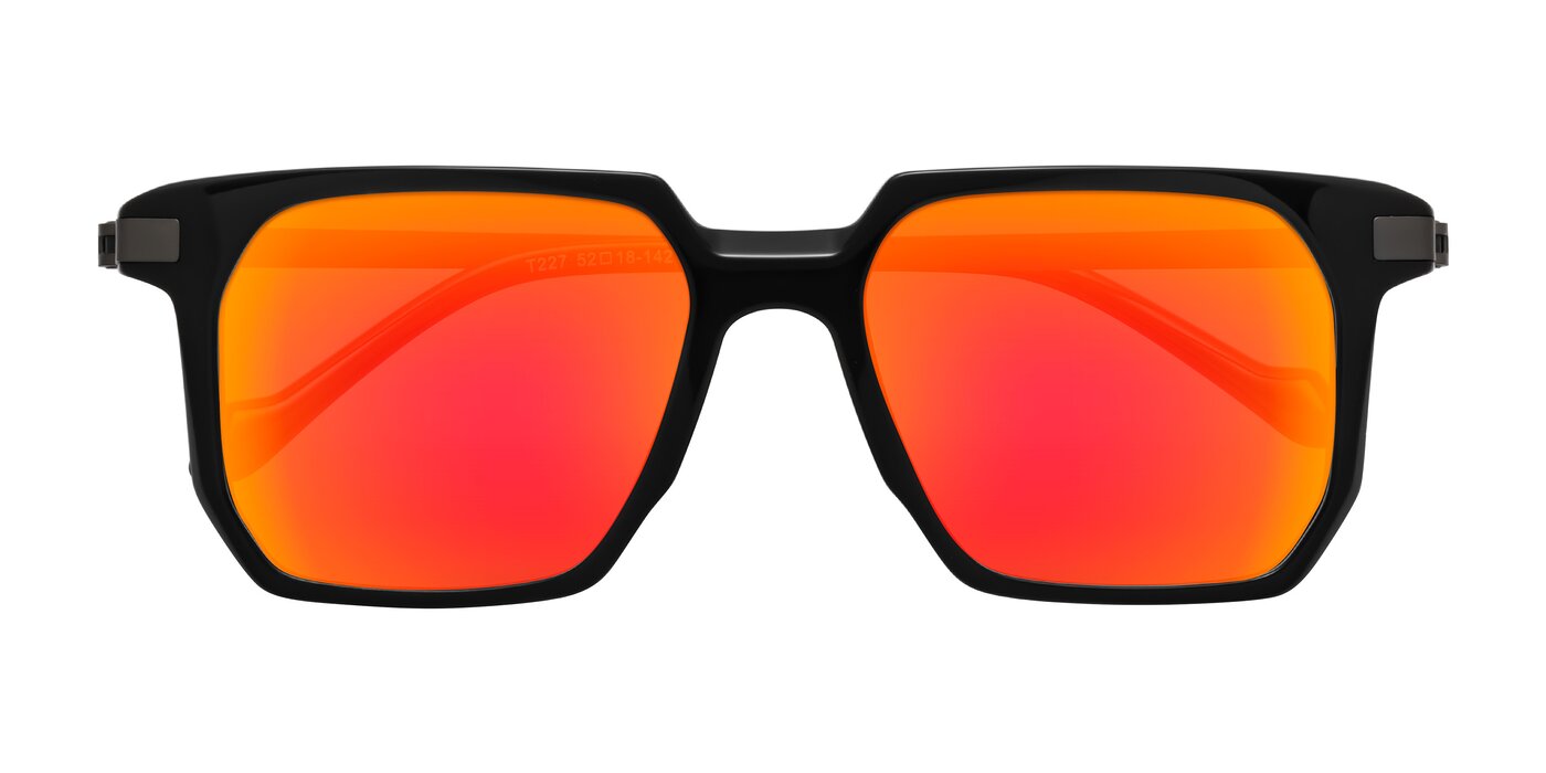 Eloise - Black Flash Mirrored Sunglasses