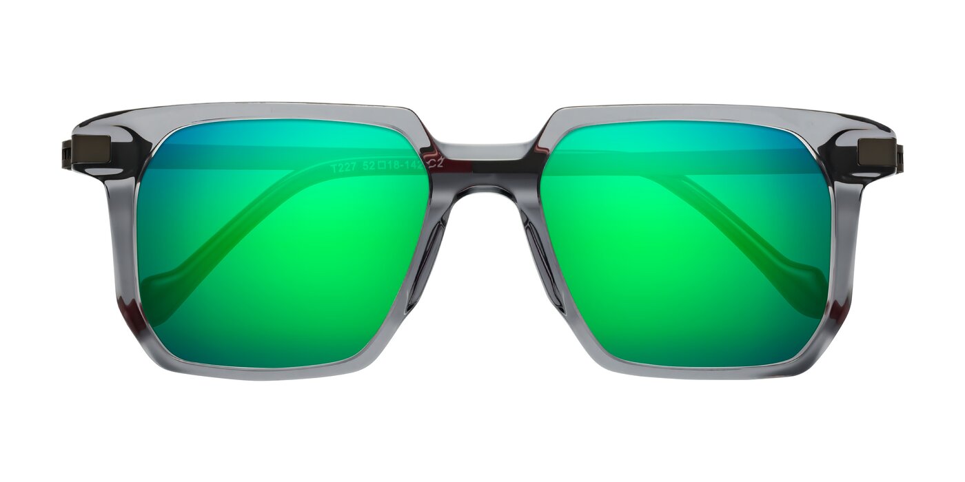 Eloise - Transparent Gray Flash Mirrored Sunglasses