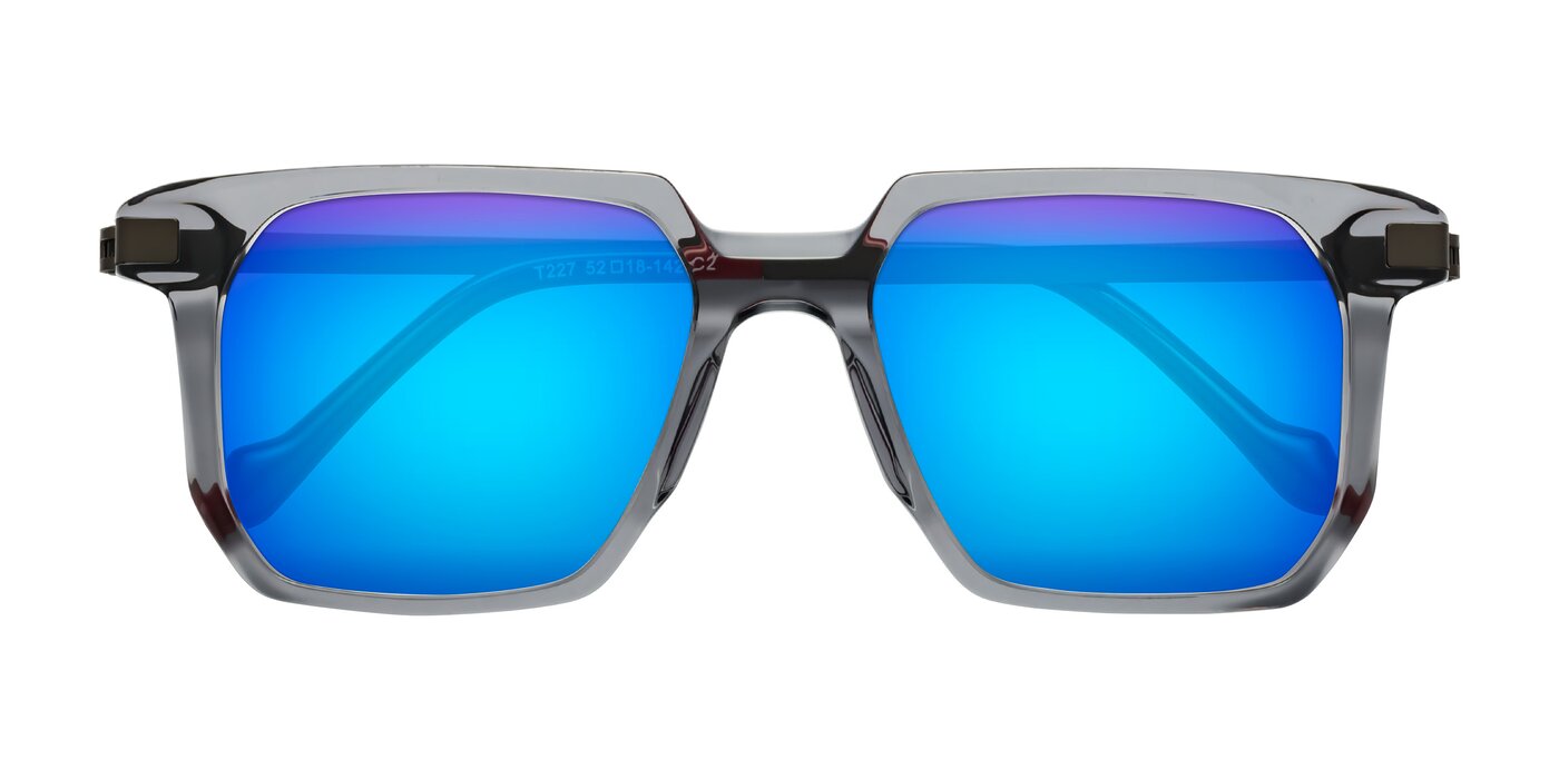 Eloise - Transparent Gray Flash Mirrored Sunglasses