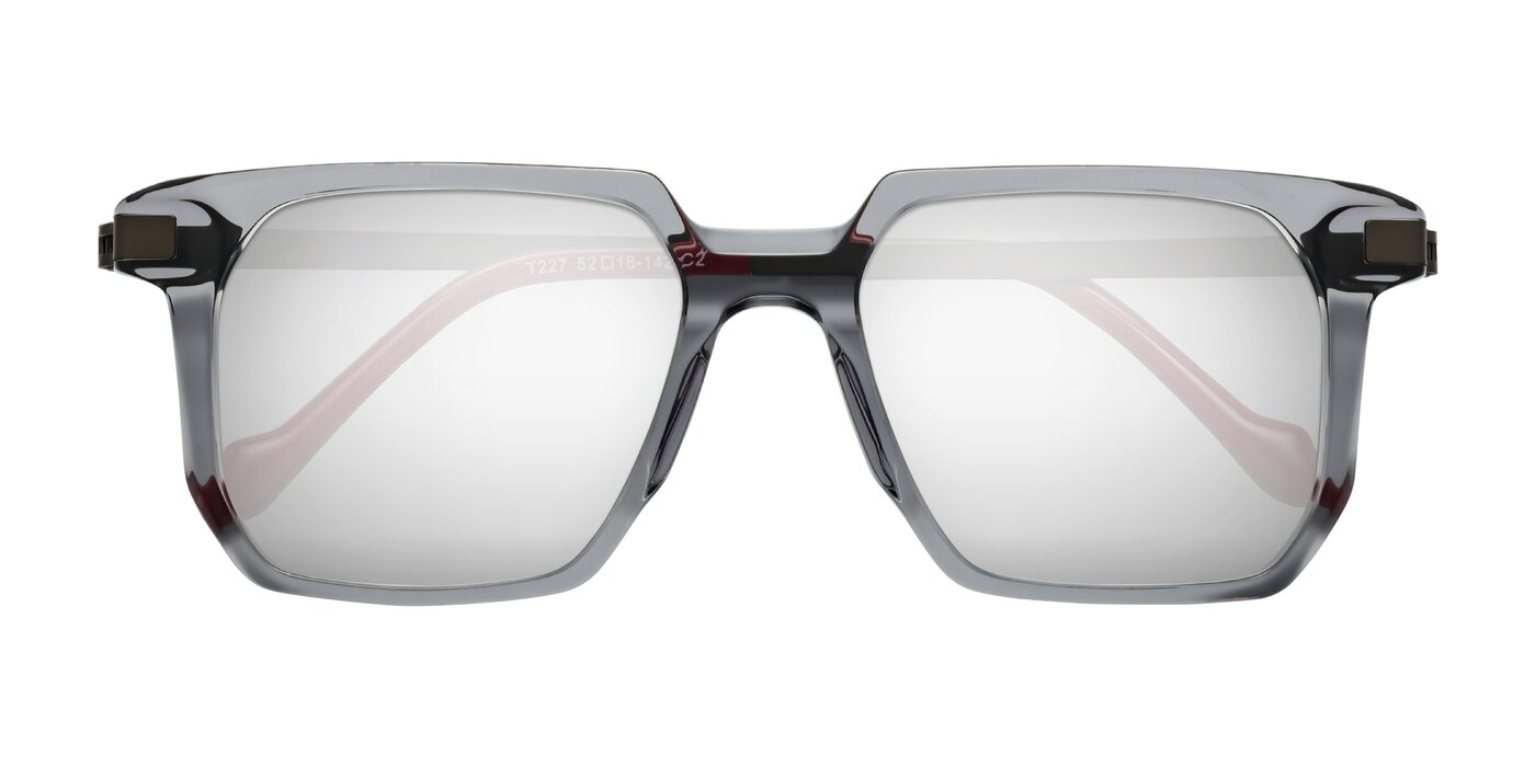 Eloise - Transparent Gray Flash Mirrored Sunglasses