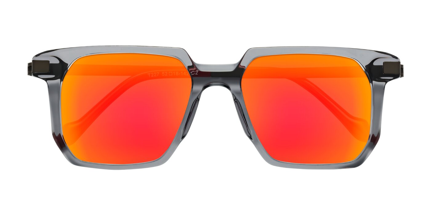 Eloise - Transparent Gray Flash Mirrored Sunglasses