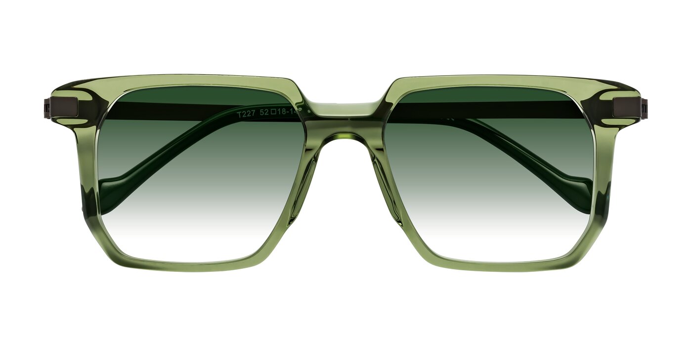 Eloise - Transparent Green Gradient Sunglasses
