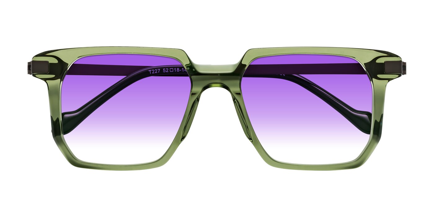 Eloise - Transparent Green Gradient Sunglasses