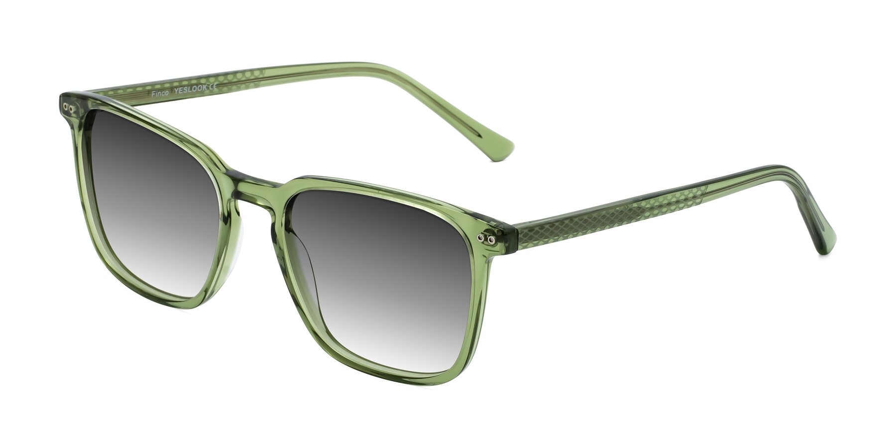 Angle of Finco in Transparent Green with Gray Gradient Lenses