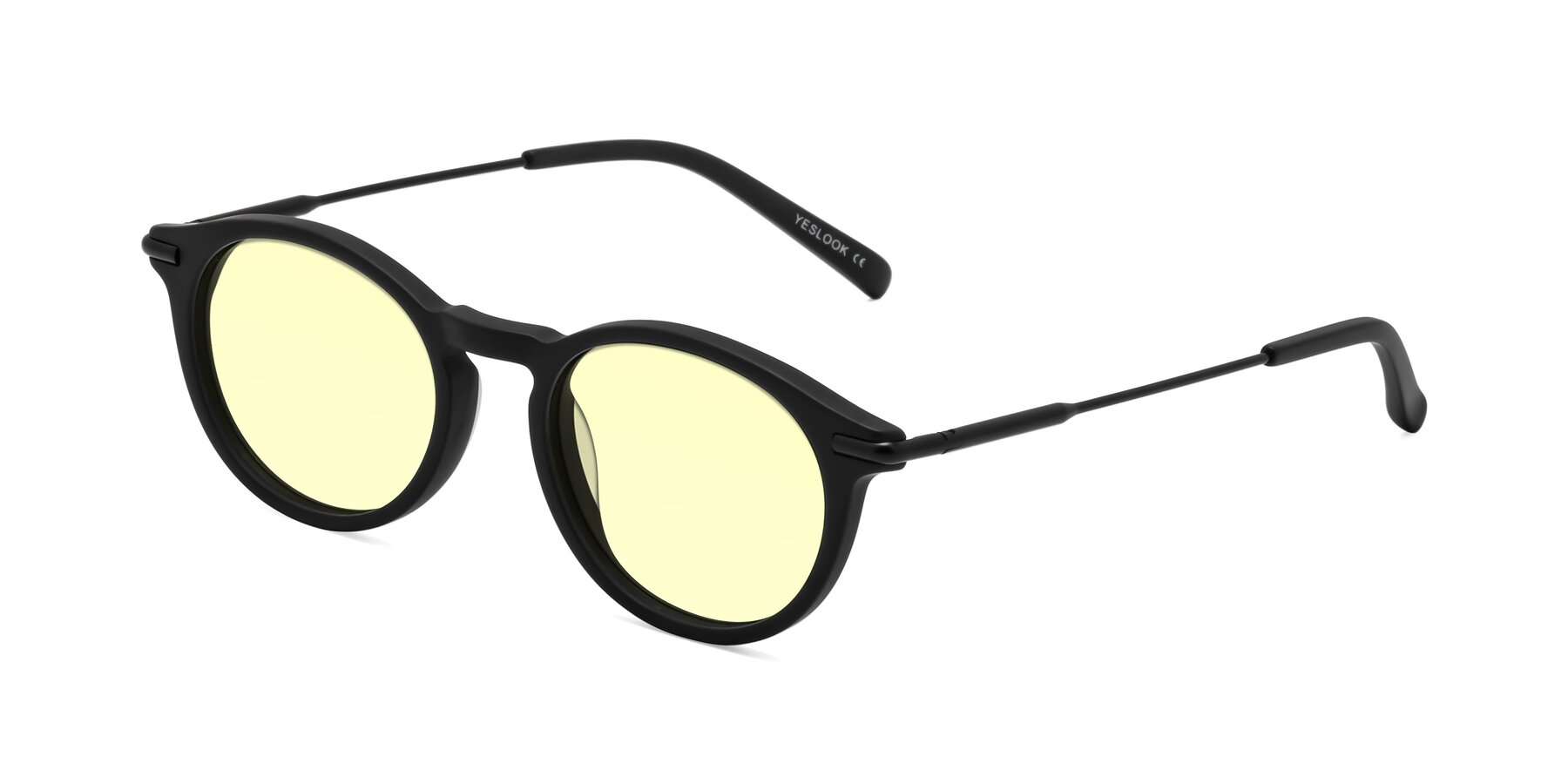 Angle of Gupta in Matte Black with Light Yellow Tinted Lenses
