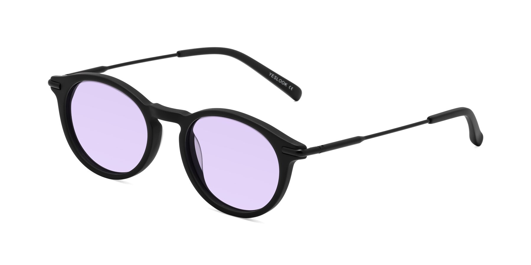 Angle of Gupta in Matte Black with Light Purple Tinted Lenses