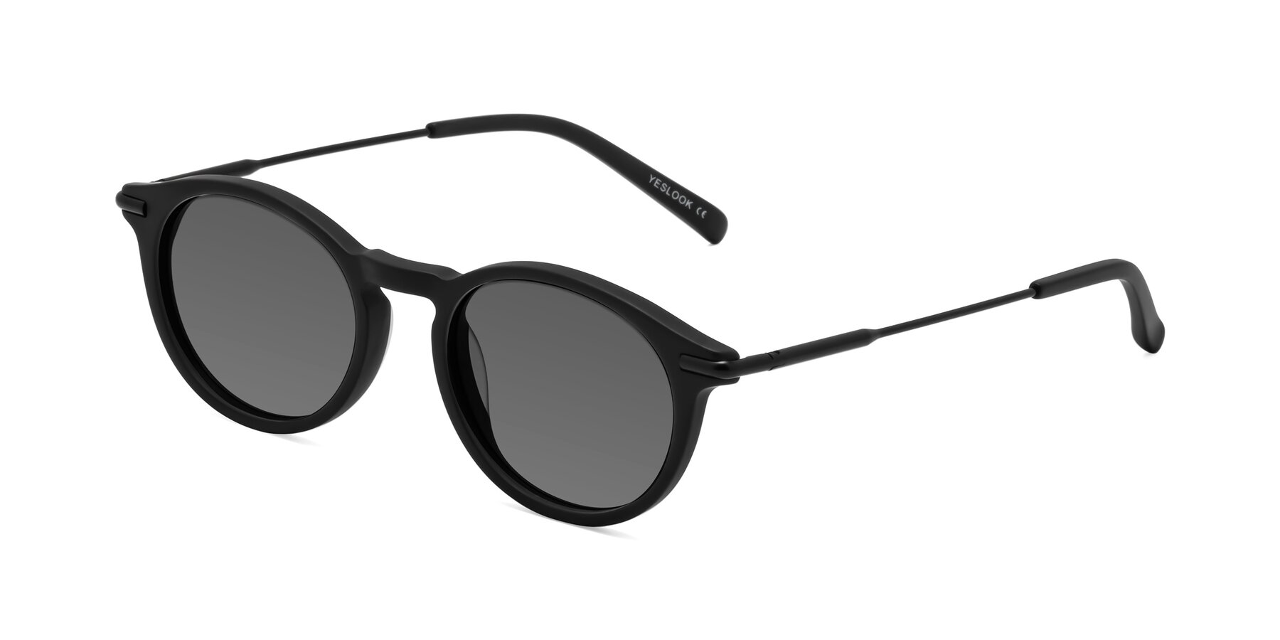 Angle of Gupta in Matte Black with Medium Gray Tinted Lenses