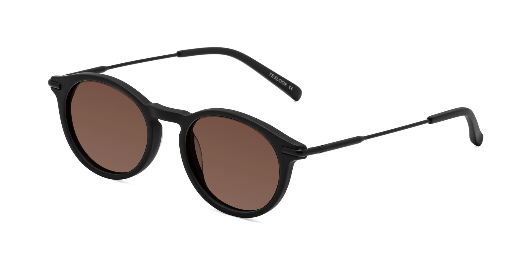 Angle of Gupta in Matte Black with Brown Tinted Lenses