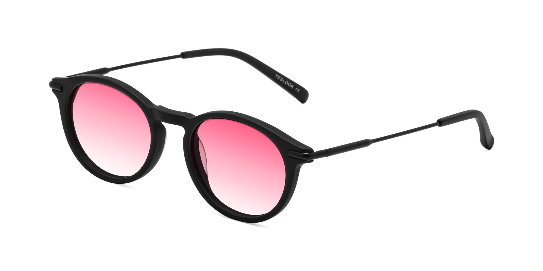 Angle of Gupta in Matte Black with Pink Gradient Lenses