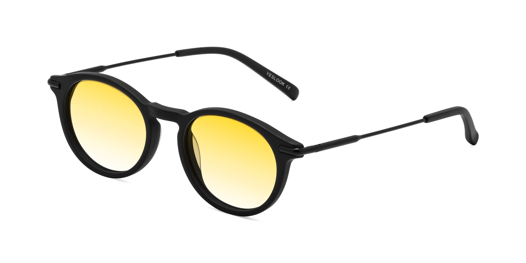 Angle of Gupta in Matte Black with Yellow Gradient Lenses