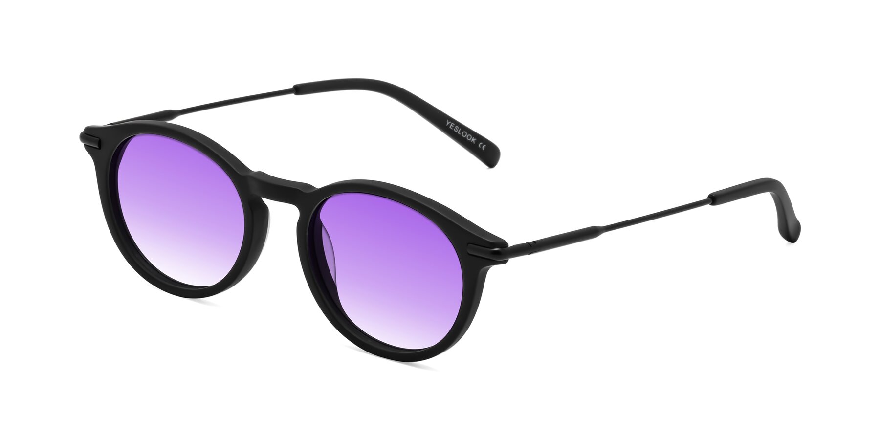 Angle of Gupta in Matte Black with Purple Gradient Lenses