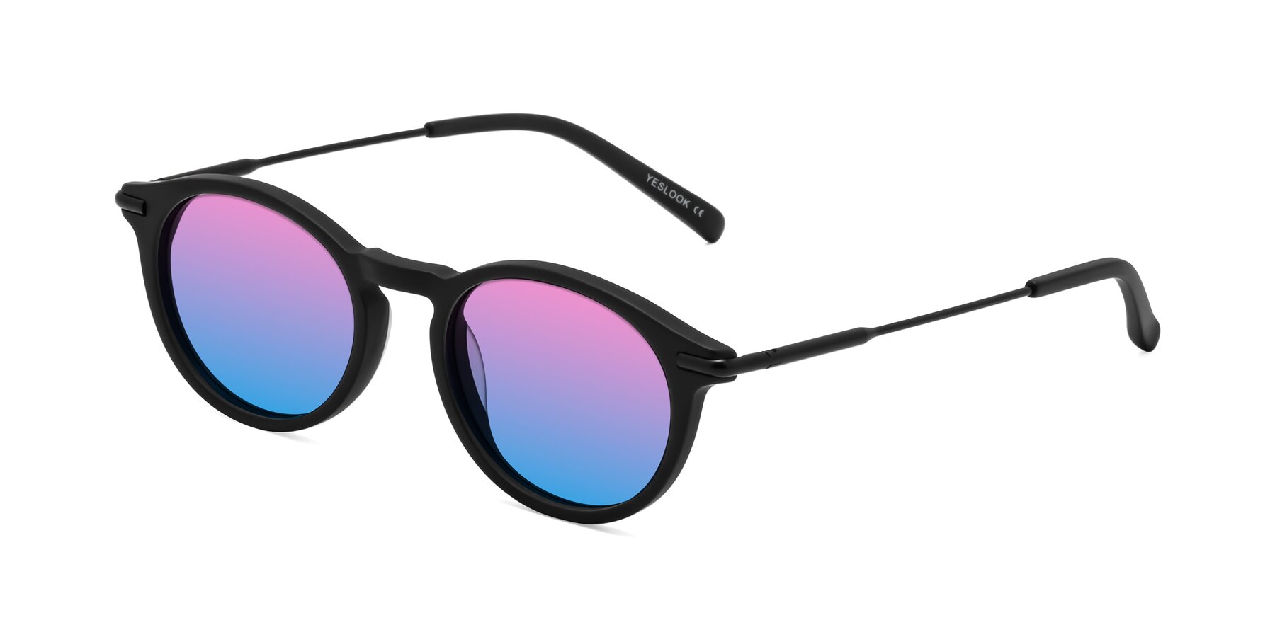 Angle of Gupta in Matte Black with Pink / Blue Gradient Lenses