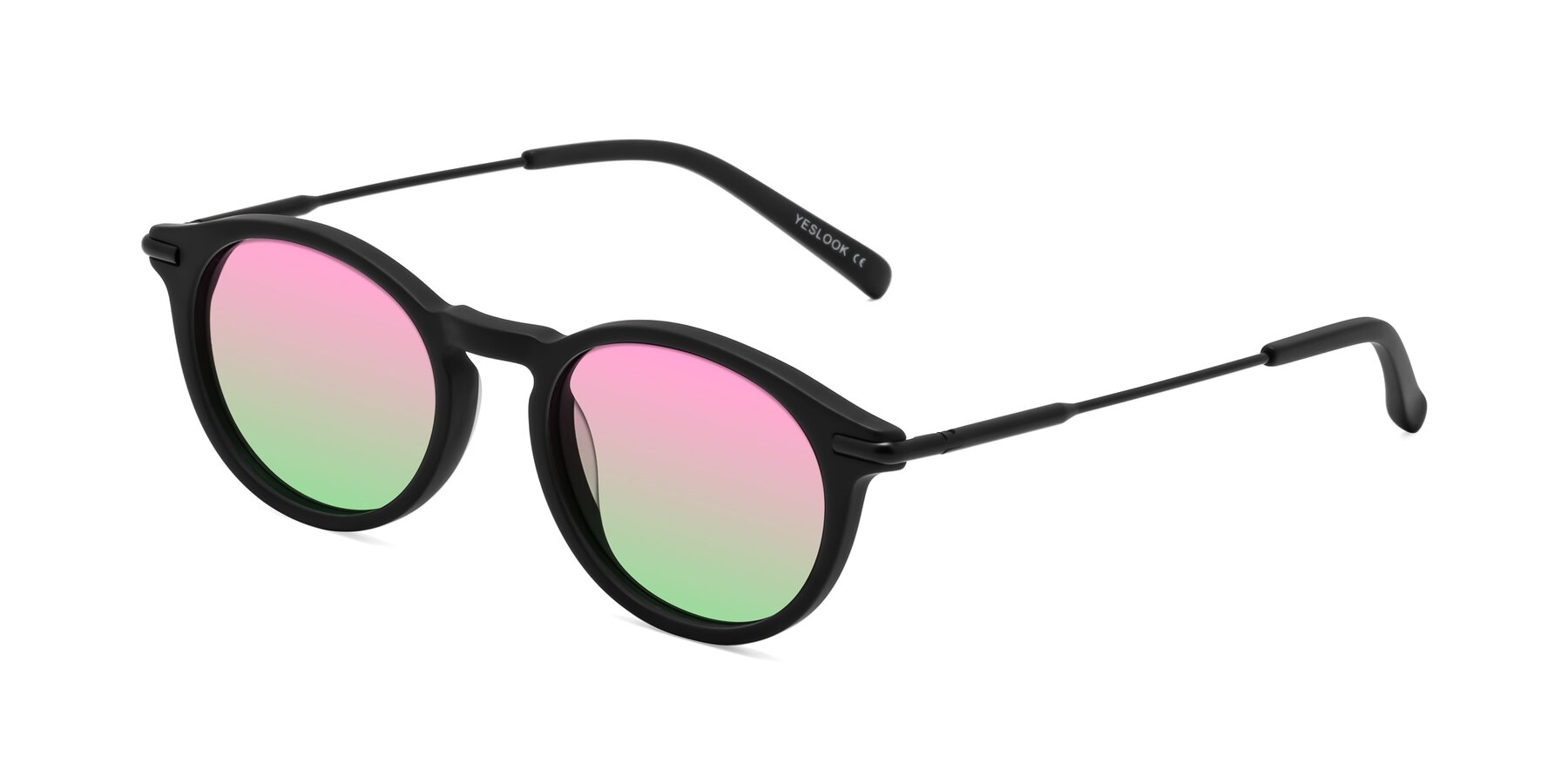 Angle of Gupta in Matte Black with Pink / Green Gradient Lenses