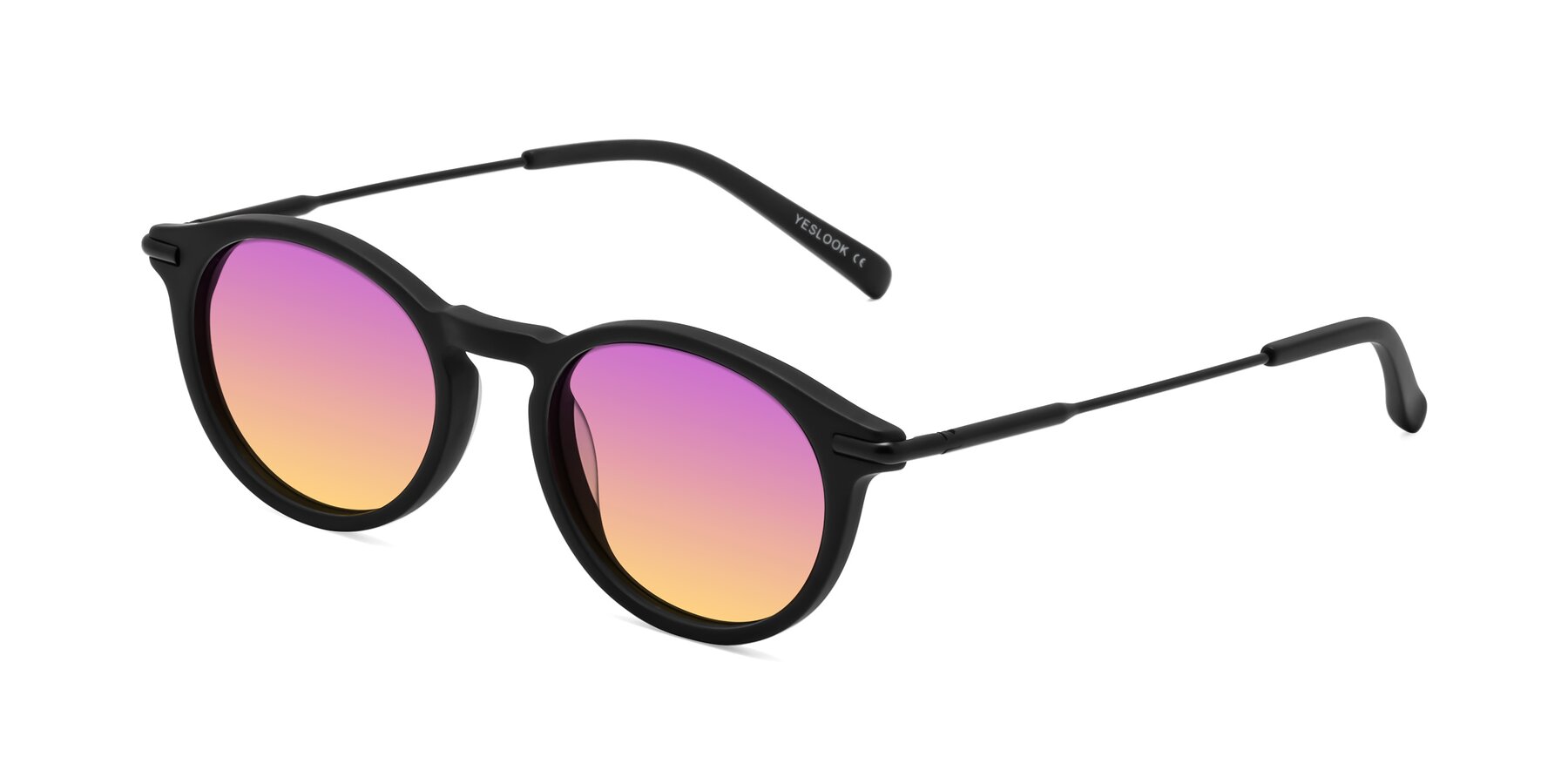 Angle of Gupta in Matte Black with Purple / Yellow Gradient Lenses