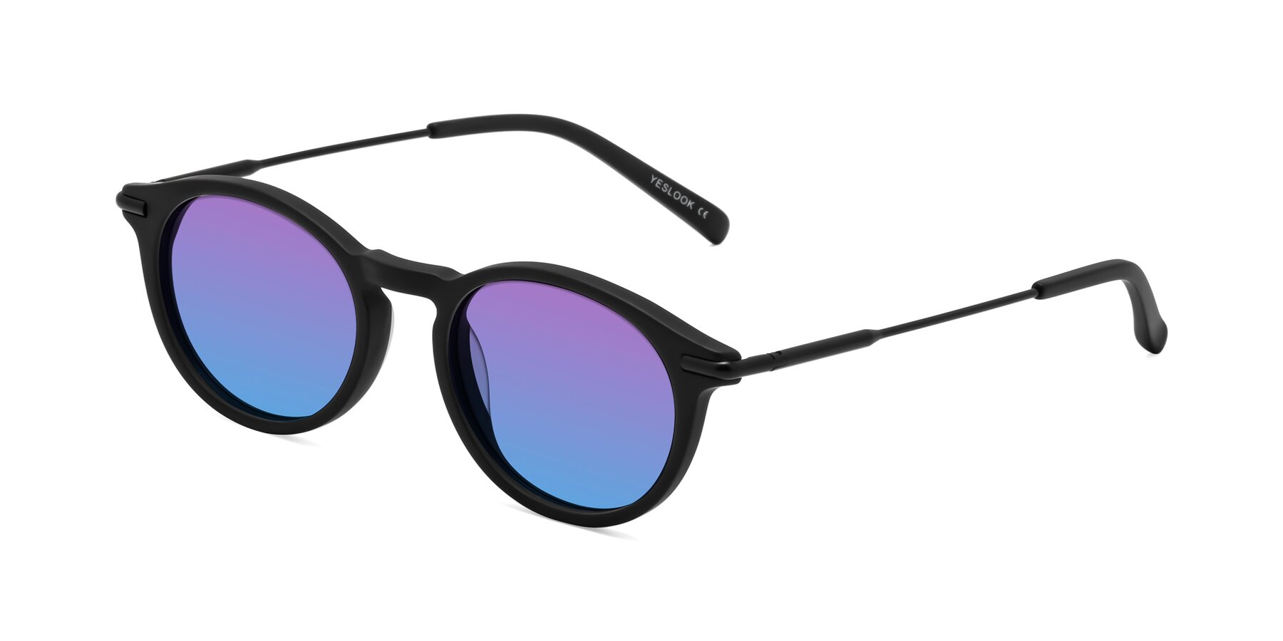 Angle of Gupta in Matte Black with Purple / Blue Gradient Lenses