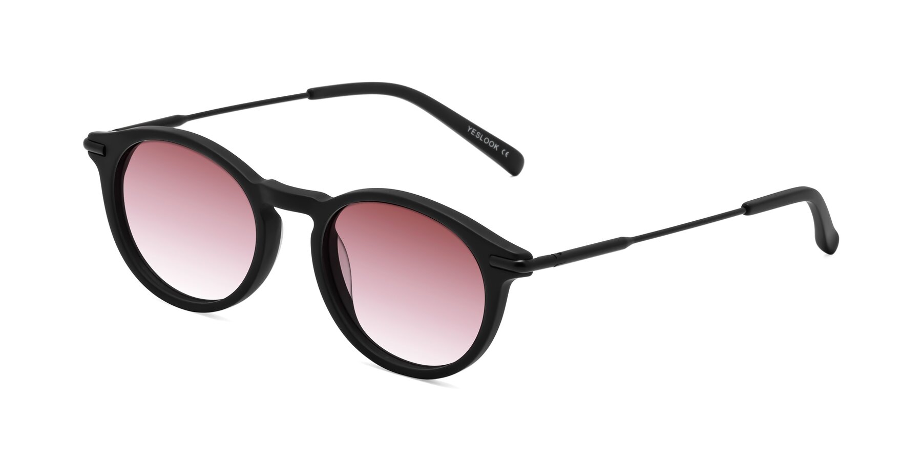 Angle of Gupta in Matte Black with Garnet Gradient Lenses