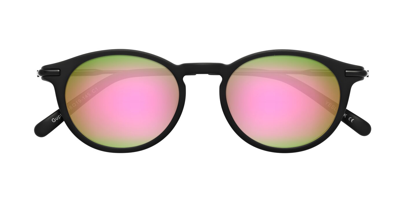 Gupta - Matte Black Flash Mirrored Sunglasses