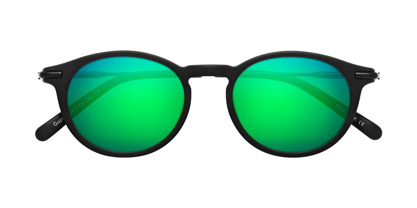 Gupta - Matte Black Flash Mirrored Sunglasses