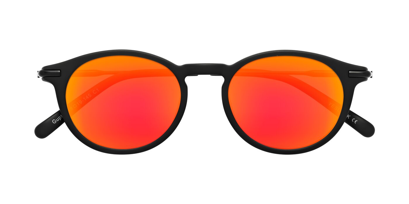 Gupta - Matte Black Flash Mirrored Sunglasses