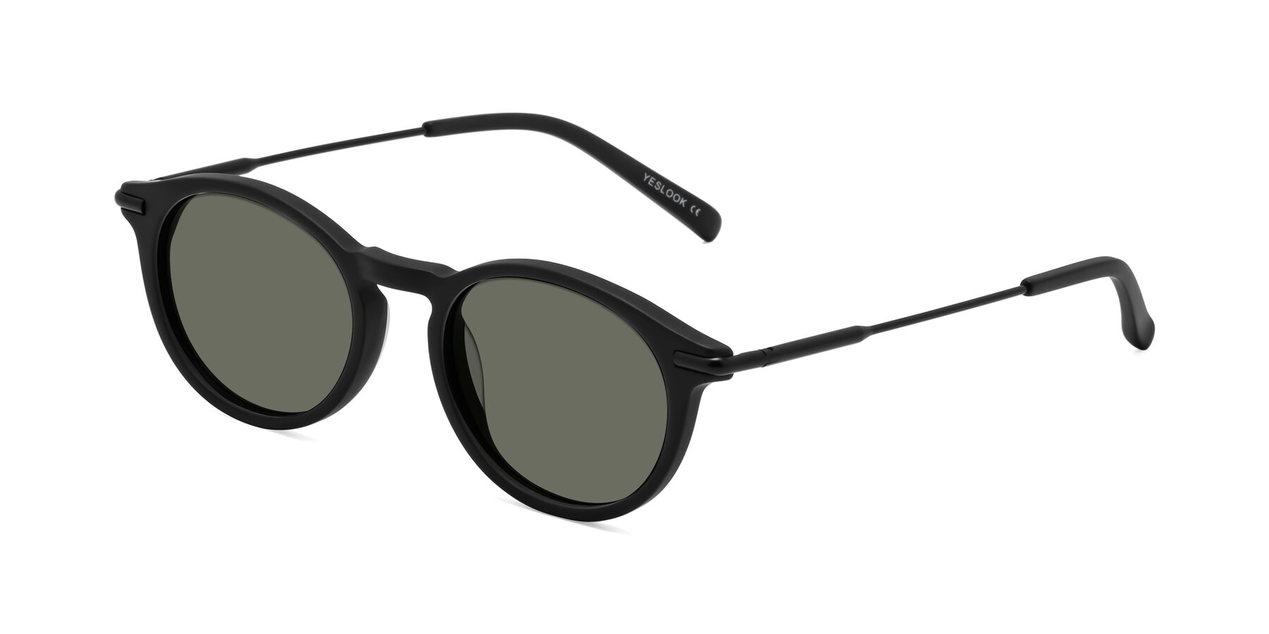 Angle of Gupta in Matte Black with Gray Polarized Lenses