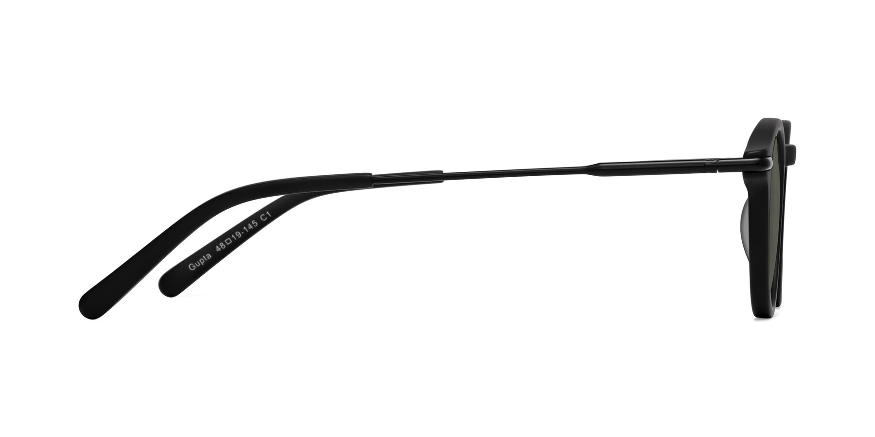 Side of Gupta in Matte Black with Gray Polarized Lenses
