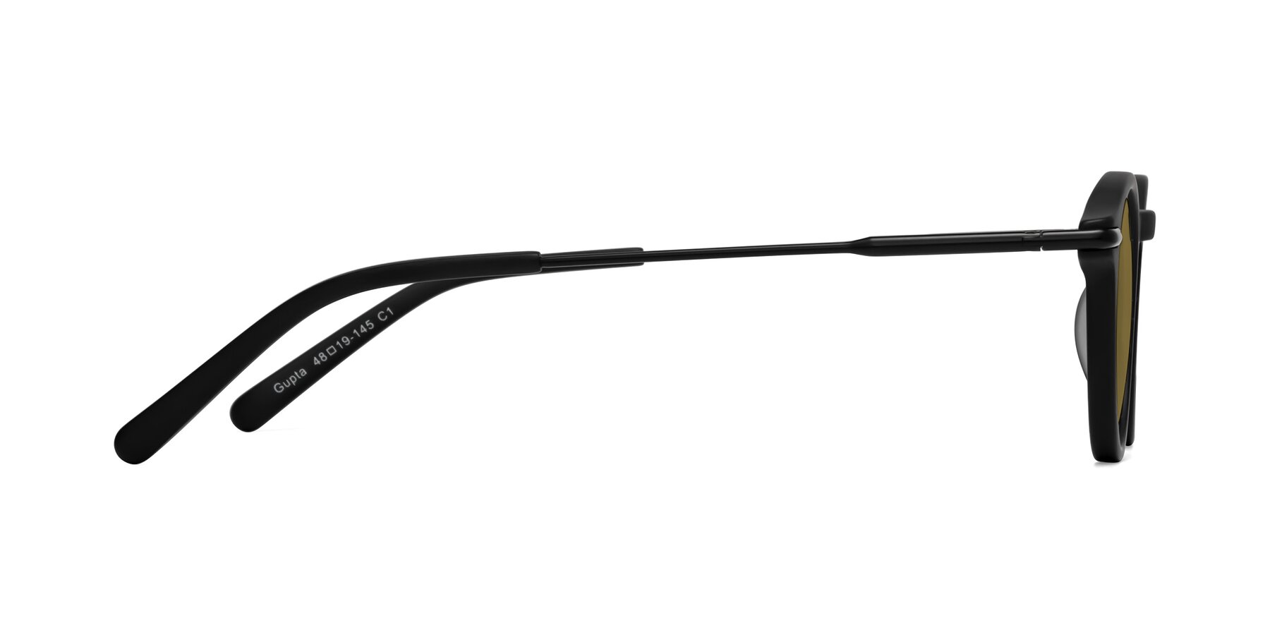 Side of Gupta in Matte Black with Brown Polarized Lenses