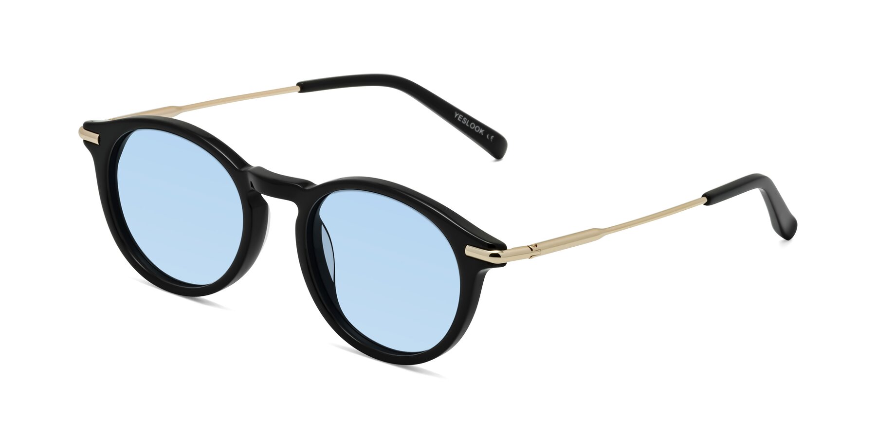 Angle of Gupta in Black with Light Blue Tinted Lenses