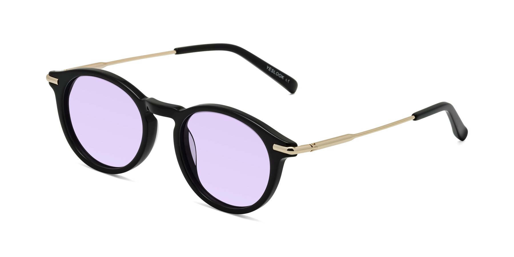 Angle of Gupta in Black with Light Purple Tinted Lenses