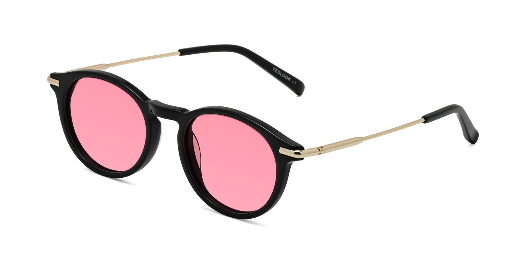 Angle of Gupta in Black with Pink Tinted Lenses