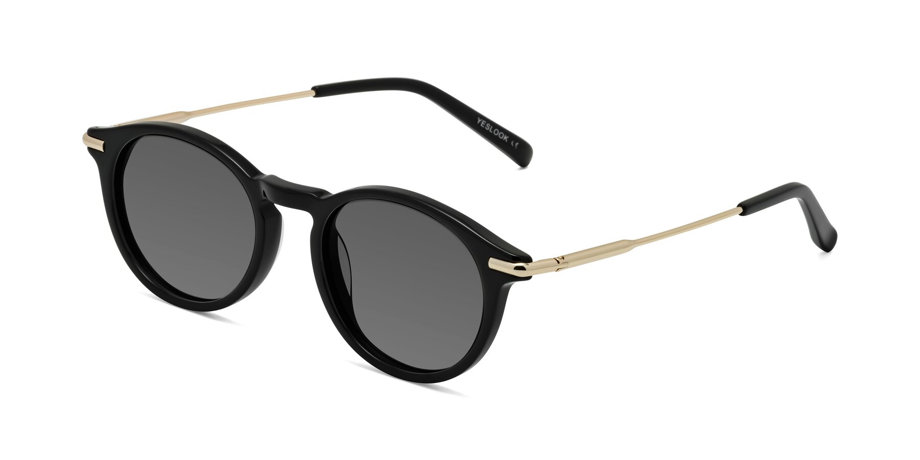 Angle of Gupta in Black with Medium Gray Tinted Lenses