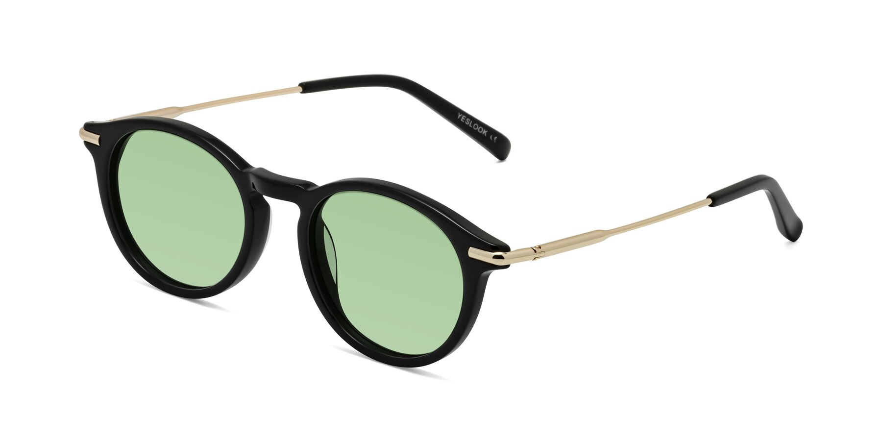 Angle of Gupta in Black with Medium Green Tinted Lenses