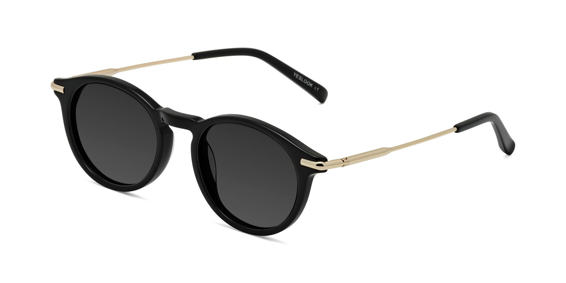 Angle of Gupta in Black with Gray Tinted Lenses