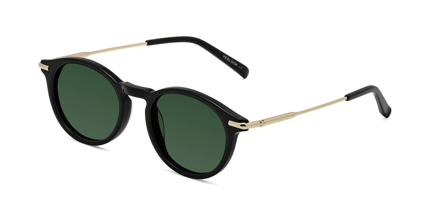 Angle of Gupta in Black with Green Tinted Lenses
