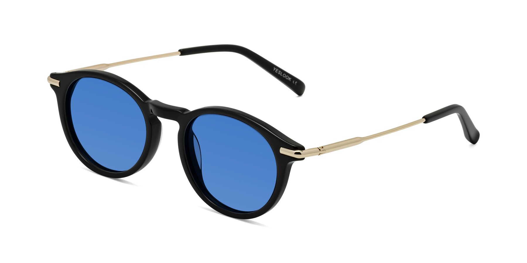 Angle of Gupta in Black with Blue Tinted Lenses