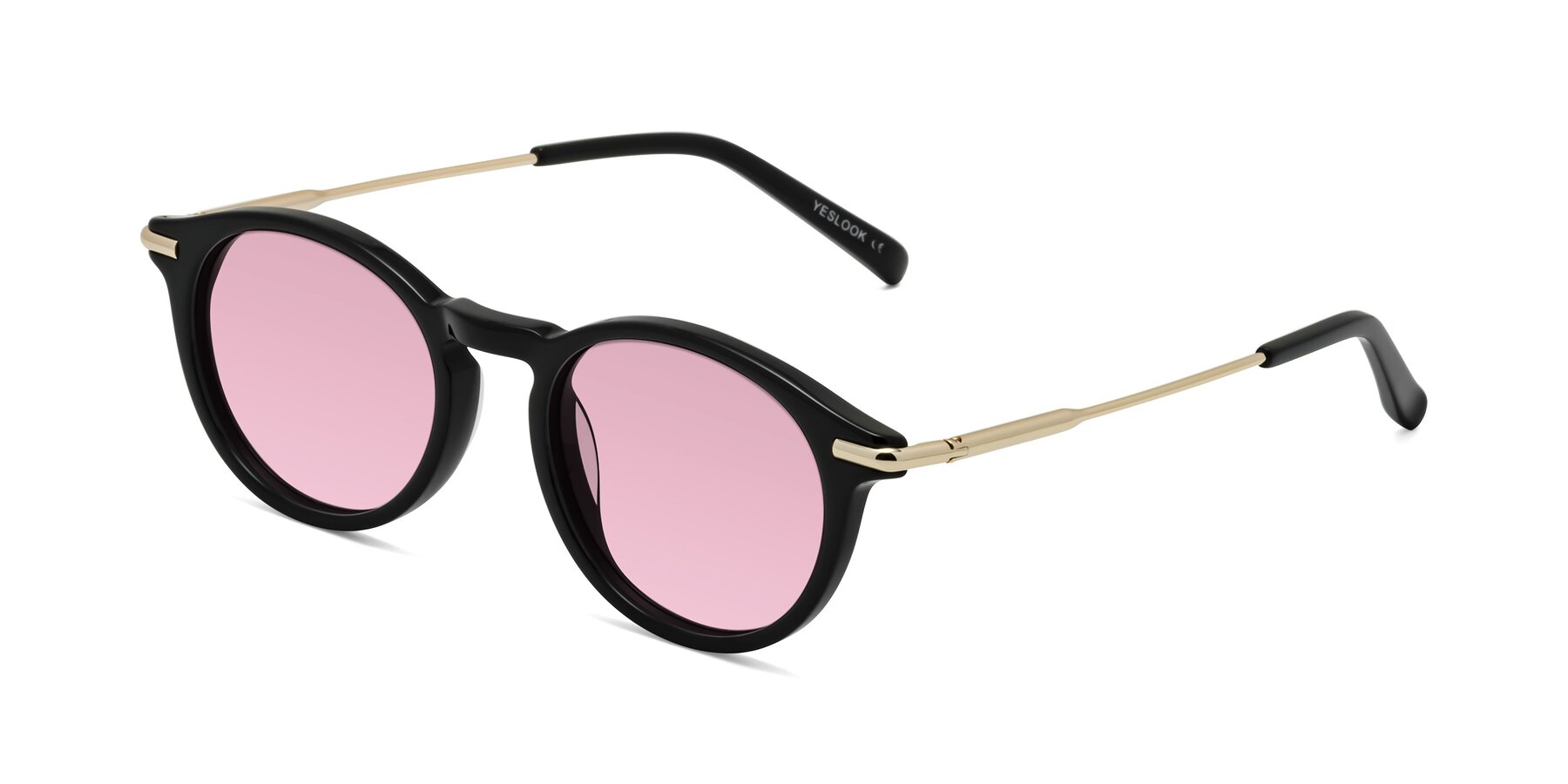 Angle of Gupta in Black with Light Wine Tinted Lenses