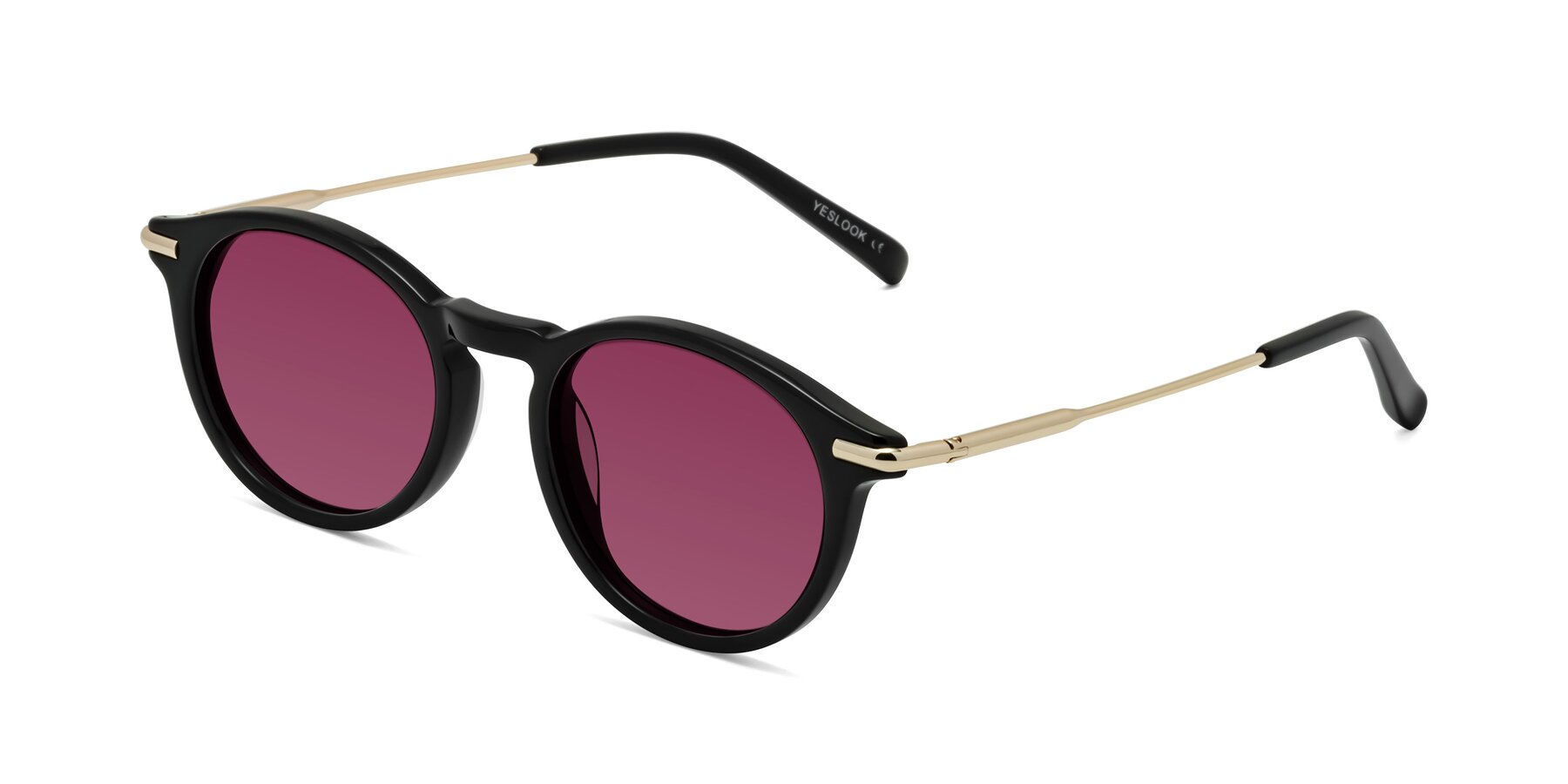 Angle of Gupta in Black with Wine Tinted Lenses