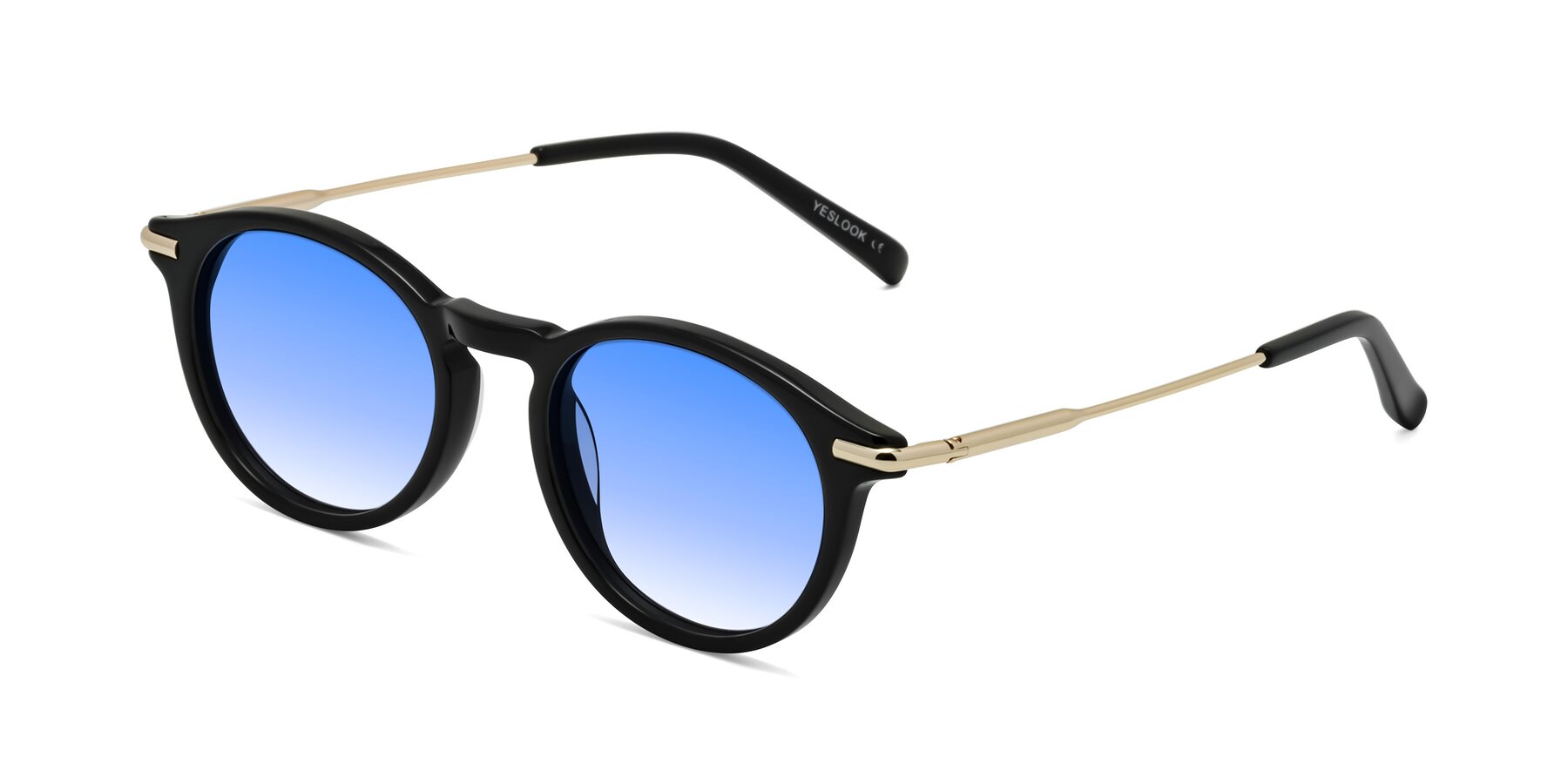 Angle of Gupta in Black with Blue Gradient Lenses