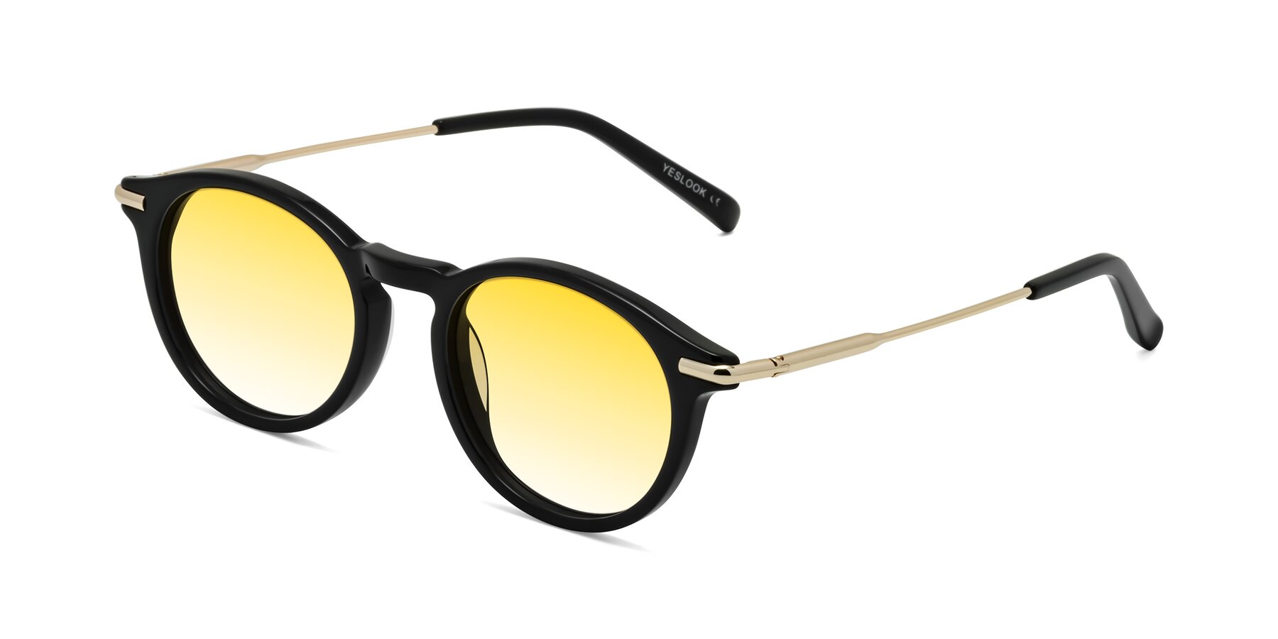 Angle of Gupta in Black with Yellow Gradient Lenses