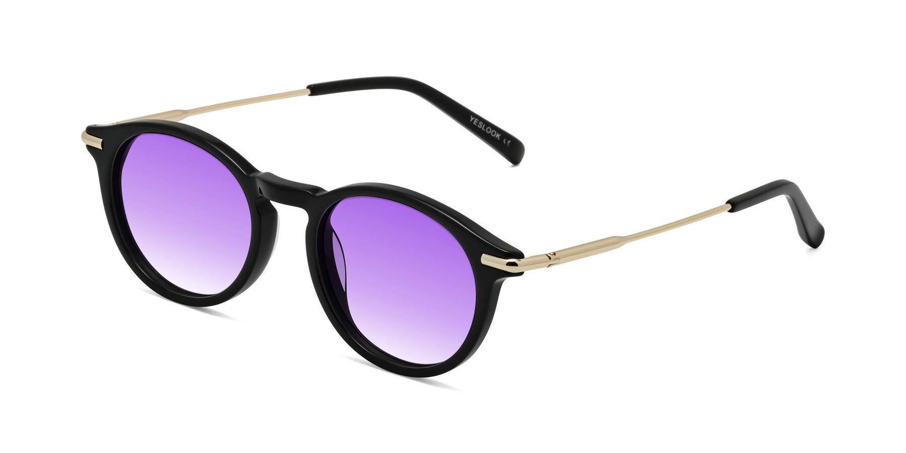 Angle of Gupta in Black with Purple Gradient Lenses